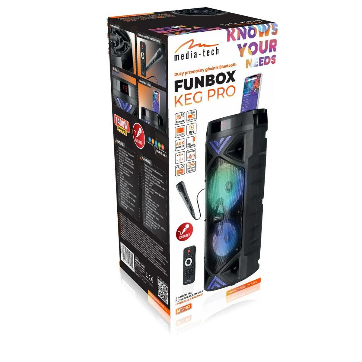 Difuzor Bluetooth Portabil Media Tech MT3182 Negru 50 W